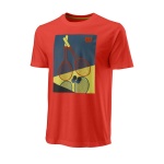 Wilson Tennis Tshirt Racket Duo Tech (Baumwollmix) rot Herren